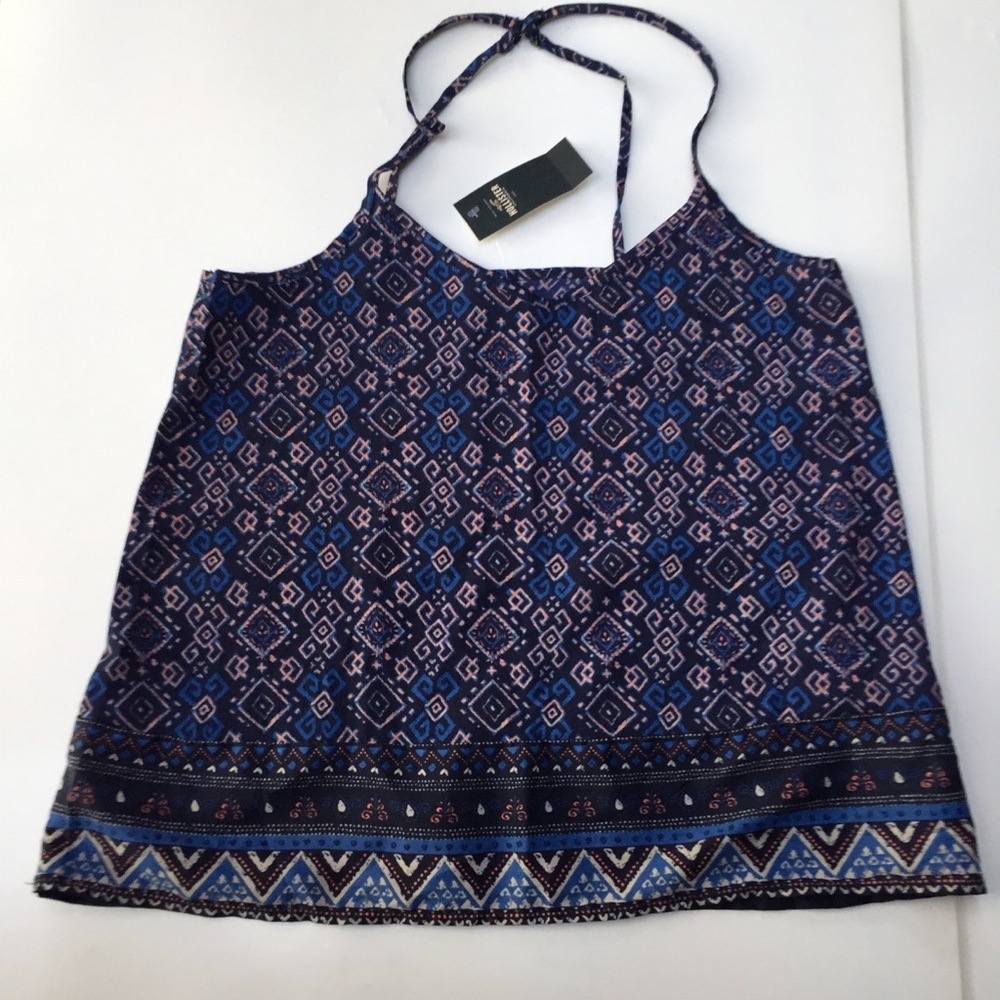 ☀️NEW Hollister Geometric Print Blue Purple Top Small